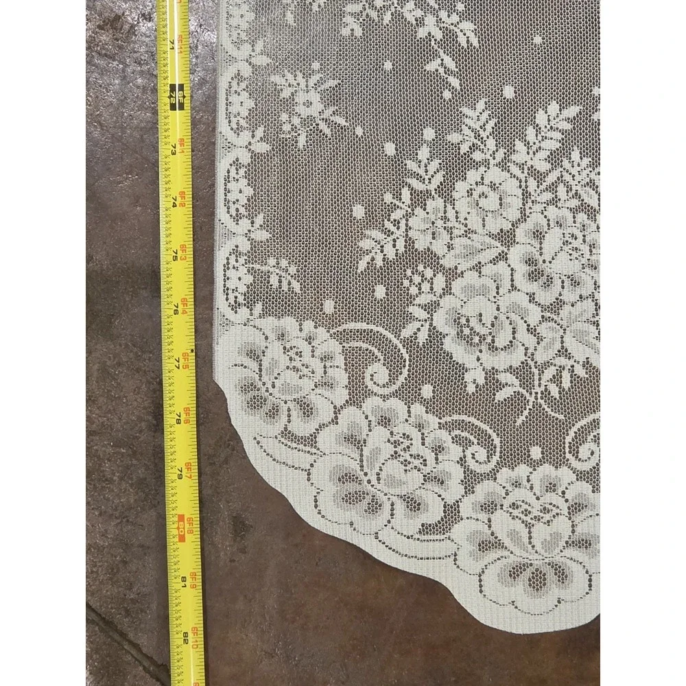 2 Vtg Y2K Floral Lace Curtain Panels 52x82